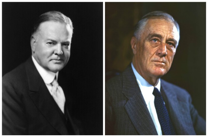 Hoover contrast lecture roosevelt compare fdr ppt powerpoint presentation