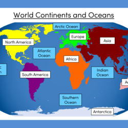 Continents map labeled oceans countries blank wallpapers printable