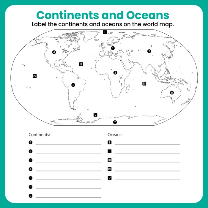 Continents and oceans study guide