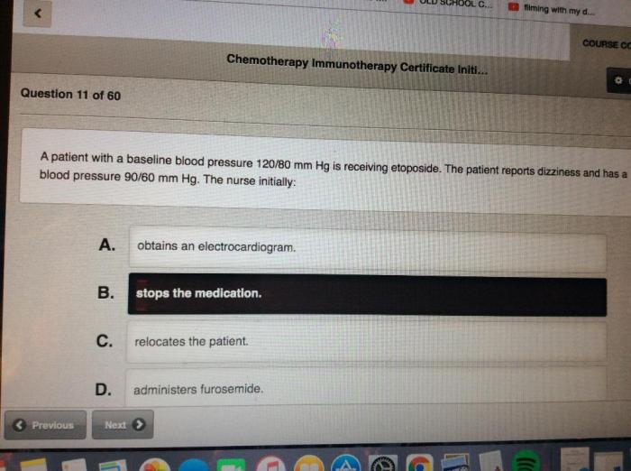 Ons/oncc chemotherapy immunotherapy certificate test answers